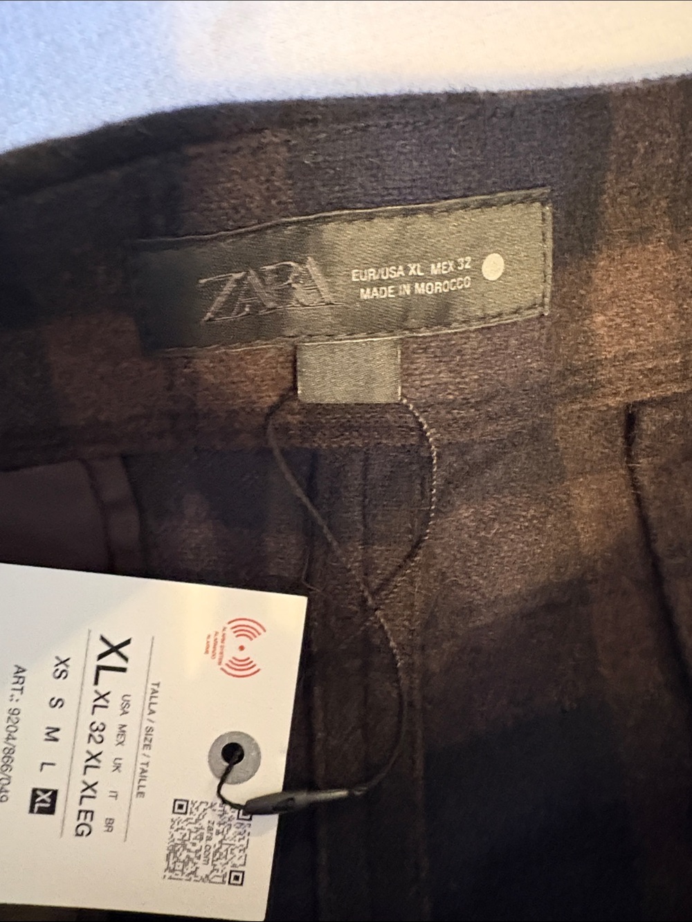 Zara ZW Collection Wool Plaid Wide Leg Culotte Pants XL NWT - Picture 2 of 5